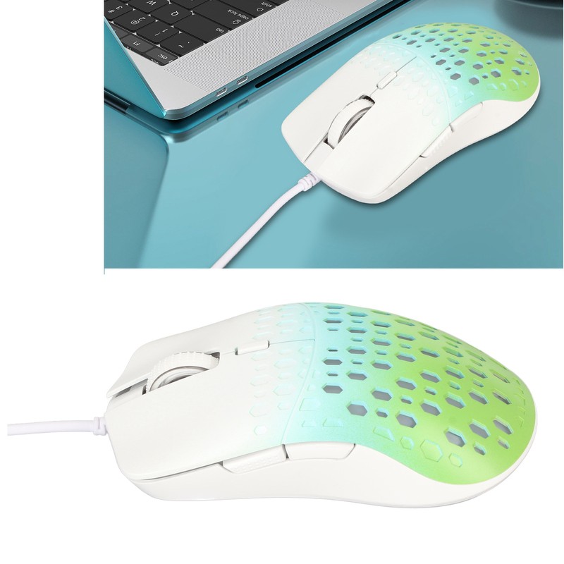 Wired Gaming Mouse with 7 RGB 3600DPI Lightweight Ergonomics Breathable