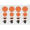 HomeVss Sonoma 16 Piece Stoneware Dinner Set, Outside Black +