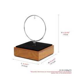 Oirlv Wood & Silver Metal Pocket Watch Display Stand, Luxury Holder for Pocket Watches & Pendants