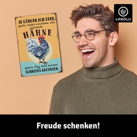 LANOLU Fridge Magnets Funny Roosters Screaming Funny Magnets with Sayings and Funny Motifs 8 x 5.5 cm