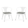 Delta Children Bistro 2-Piece Chair Set, White Metal/Grey Barnboard