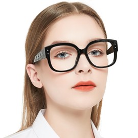 OCCI CHIARI 1.5x Thick Reading Glasses Women Oversized Trendy Readers Black Style(1.0 1.25 1.5 1.75 2.0 2.25 2.5 2.75 3.0 3.5 4.0 5.0 6.0)