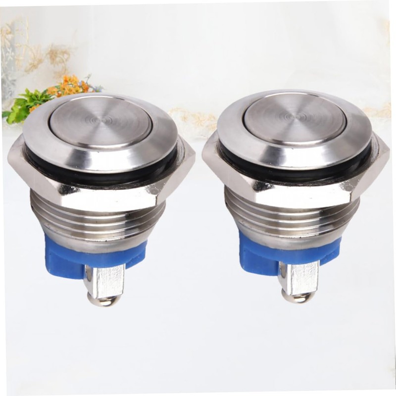 Healeved Stainless Steel Momentary Push Button 16mm Metal Self Reset