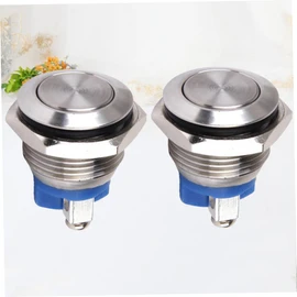 Healeved Stainless Steel Momentary Push Button 16mm Metal Self Reset Switch for Vehicle Boat Doorbell