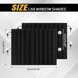 Hovom 2PCS Car Window Shades, Auto Side Window Curtain for Privacy Heat UV Protection, Window Cover Keeps Your Vehicle Cool, Universal Car Sun Shade for Baby Sleeping Travel Camping