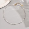 Nawflue Pearl Necklaces for Women 18K Gold Plated Dainty Cross