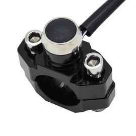 Interruptor de arranque de cuerno de aluminio CNC de 7/8 pulgadas con dos conectores de bala, color negro