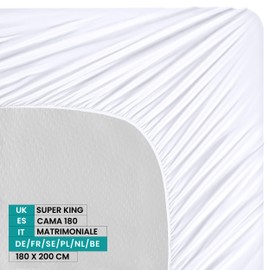 Utopia Bedding Mattress Protector 180 x 200 x 30 cm Waterproof, Bamboo Viscose, Oeko-Tex Certified, Mattress Topper Breathable, Mattress Protector, All-Round Elastic