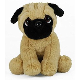 Plush Toy Pug LB Plush Toy Dog Pug Super Cute Cuddly Toy Sitting Approx. 18 cm