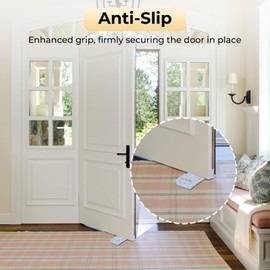 Alyvisun Rubber Door Stoppers for Floor, 4Pcs Anti-Skid Doorstop Wedges Durable Wedge Locks Retainer Non-Slip Stackable Blocker for All Types Floors Indoor Outdoor