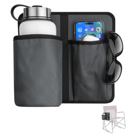 Xxerciz Camp Chair Cup Holder Phone Holder, Universal Water Bottle Holder for Patio Recliner Chair, Beach Chair, Folding Camping Chair and Office Chair