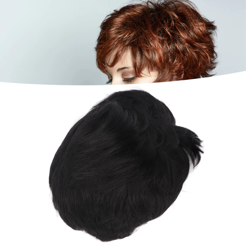 Men's Short Black Wig High Temperature Silk Layered Realistic Breathable