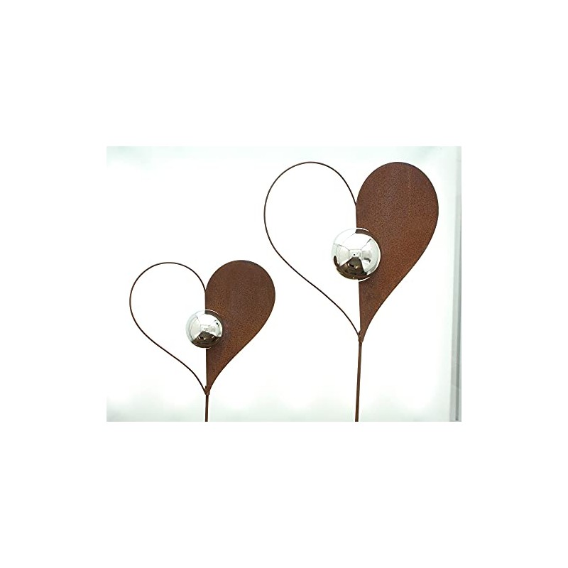 FRANK FLECHTWAREN Garden Stake Ball Heart Set of 2