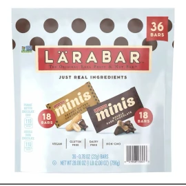 LÄRABAR Larabar Mini Bars, Peanut Butter Chocolate Chip & Double Dark Chocolate 36ct