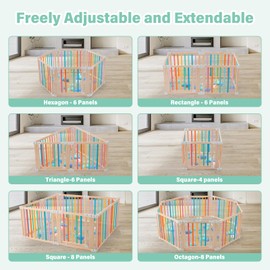 Expanded Panel for Aokkto Wooden PLAYPEN（2 Panels-Multicolor Color）