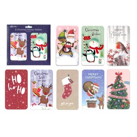 8 Christmas Money Wallet Gift Cards & Envelopes for Cash Gifts Xmas Voucher Wallets