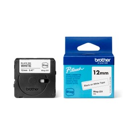 Brother Original Btag-231 Label Tape 12 mm Wide 4 m Long Black / White