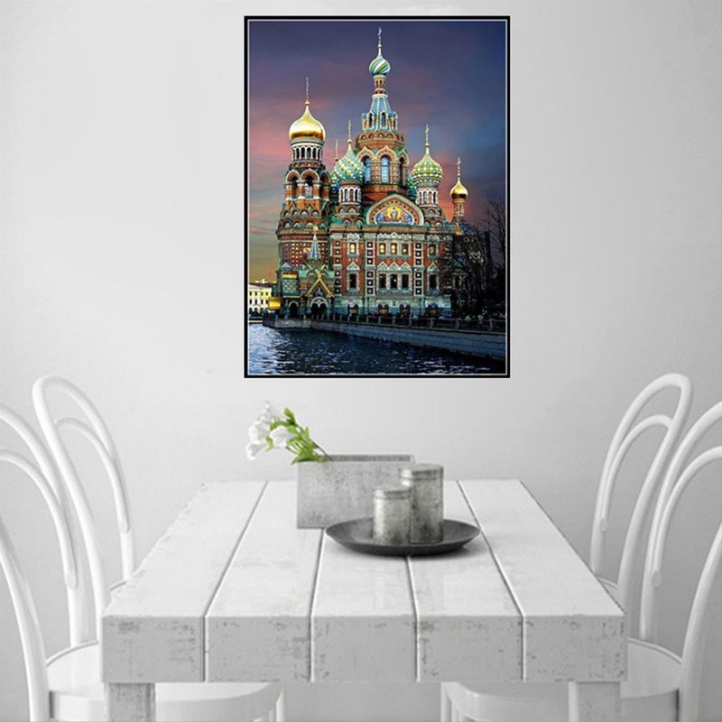 DIY Diamond Painting Kit Castle Embroidery Arts Craft Picture for