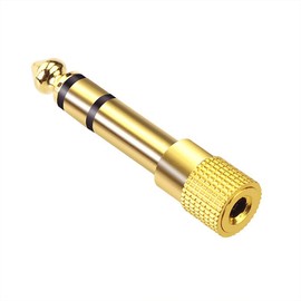 VCE 3.5 mm to 6.35 mm Stereo Headphone Jack to sutereominipuragu Replacement Adapter Male to Female Gold Plated