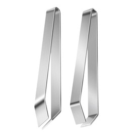 KICHOUSE 2pcs Stainless Steel Fish Bone Tweezers Set Kitchen Meat Deboning Tools with Ergonomic Handles Precision Flat and Angled Removers for Salmon Trout Poultry Pork Cooking