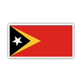Squiddy East Timor Flag Country Pride - Vinyl Sticker for Car, Laptop, Notebook (5" Wide)