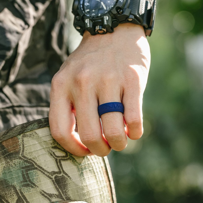 ThunderFit Silicone Wedding Rings for Men, Rubber Engagement Bands 9mm