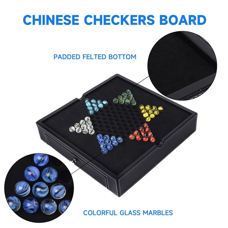 GSE Games & Sports Expert 12.5" Premium Leather 5-in-1 Chess,