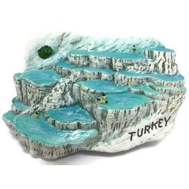 WitnyStore Tiny Pamukkale in Denizli, Turkey Türkiye Western Asia Tourist Attractions Resin Refrigerator Magnet Traveler Souvenir Gift Memento 3D Fridge Magnets