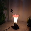 Bieye LS06 Lily Flower Blown Glass Lampshade (White Light Red,