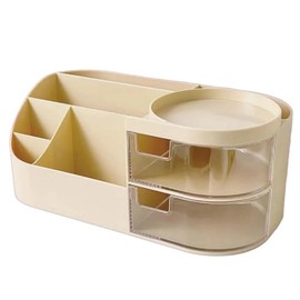 WlitonCro Makeup Organiser Storage Drawers，Multifunctional Cosmetic Storage Box，Cosmetics Organizer for Bedroom and Bathroom Vanity Countertops (mGrea)