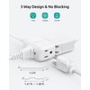 NUTICT Flat Extension Cord with 3 Outlets, 1.5ft Short Extension