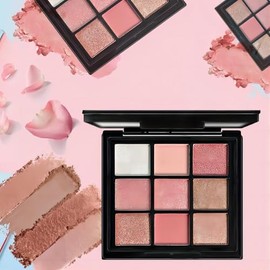 VERONNI 9 Colours Pink Eye Shadow with Mirrors Glitter Matte Eyeshadow Blush Eyeshadow Palette Micro Shimmer Stage Makeup Makeup Palette Set