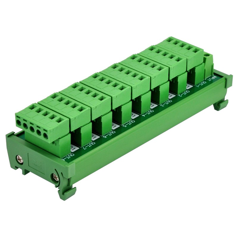 DIN Rail Mount 10A/300V Pluggable Screw Terminal Block Distribution Module