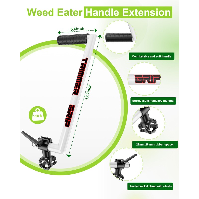NFie Upgraded Weed Eater Handle, String Trimmer Handle Extension Back