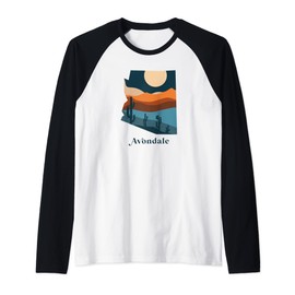 Avondale Arizona Desert Style Boho Landscape Raglan Baseball Tee