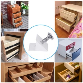 JIZZU 100Pcs Plastic Drawer Bottom Supports, Drawer Repair Kit with Drawer Screws, Drawer Strengtheners for Furniture Sagging Repair Fix Kit