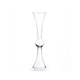 WGV Tall Trumpet Vase, Open 7.5", Height 30", Base 7.5", (Multiple Size/Color Choices) Clear Reversible Latour Floral Wedding Centerpiece Home Event Decor, 1 Piece (VTV2130)