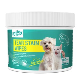 SmileDenX Eye Wipes for Dogs & Cats, Hypoallergenic Pet Eye Wipes, Soothing Cleansing Eye Wash Pads for Gently Remove Eye Debris, Discharge, Mucus Secretions-100 ct