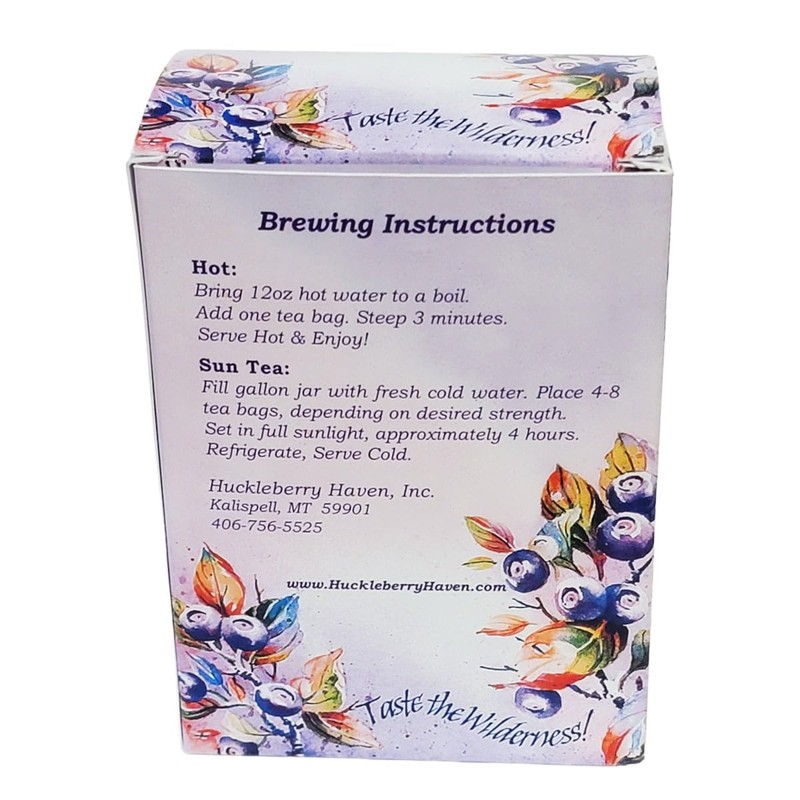 Wild Huckleberry Tea Bags From Montana (3 Pack - 60