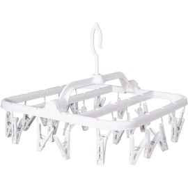Annaklin Foldable Clip Hangers with 26 Drying Clips, Underwear Hanger with Clips, Plas...