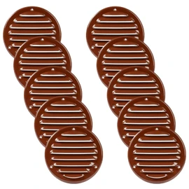 Vent Systems 4" Inch Brown Soffit Vent Cover - Pack of 10 - Round Air Vent Louver - Grill Cover - Built-in Insect Screen - HVAC Vents for Bathroom, Home Office, Kitchen