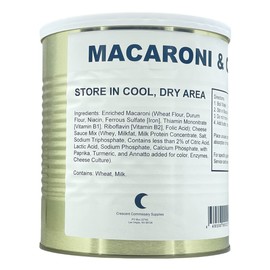 Military Surplus Macaroni Cheese Long Term Storage Food For Camping And Hiking 24 Servings Per Can (net weight 58 oz)