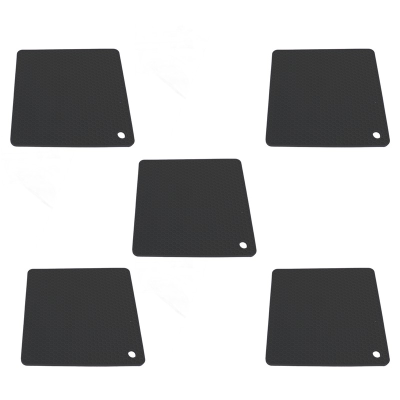 5pcs Silicone Pot Holders Mat Heat Resistant Anti Slip Square