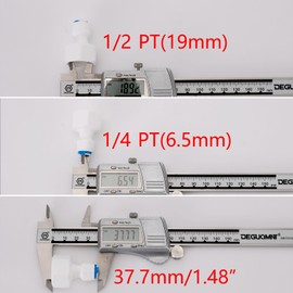 Pxyelec Anschluss Adapter für Wasserreiniger, 1/2PT auf 1/4 Zoll Rohr Schnellverbinder Wasserfilter Fitting Kühlschrankanschlusskit für RO Wasserfilter, 5 Stück