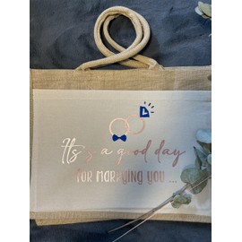 AMBERGER DESIGN by A&M Osterhage amd Jutebeutel bedruckt "Hochzeit" | Name personalisiert Nachhaltige-Shopper | Einkaufstasche Größe 42x33x19cm Gastgeschenke