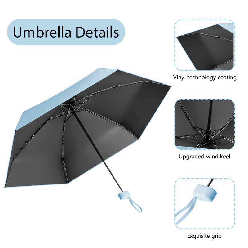 Sykerout Umbrella, Mini Umbrella, Pocket Umbrella, Compact Umbrella, Mini Foldable