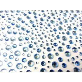 CraftbuddyUS 325 Baby Blue Self Adhesive Diamante Stick on Rhinestone Gems Cards Bling