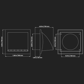 5'' Inch Exhaust Hood Vent with Rain Cover, Brown, Indoor and Outdoor Air Vent Cover, HVAC Exhaust Vent Duct Cover, 7.5'' x 7.5'' Inch Exhaust Cap (5'' Inch, Brown)
