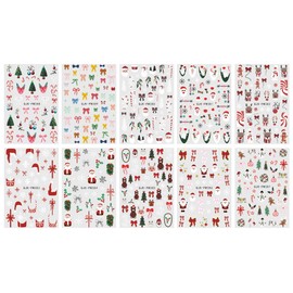 JMEOWIO Nagelsticker Weihnachten Schneeflocke Süß 10 Blatt Nail Art Sticker Selbstklebend Nagelaufkleber Dekoration Nageldesign Zubehör