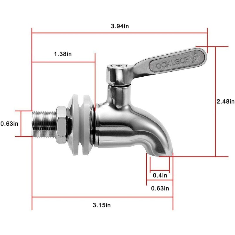 Beverage Dispenser Replacement Spigot,Oak Leaf Stainless Steel Spigot Polished Finished,